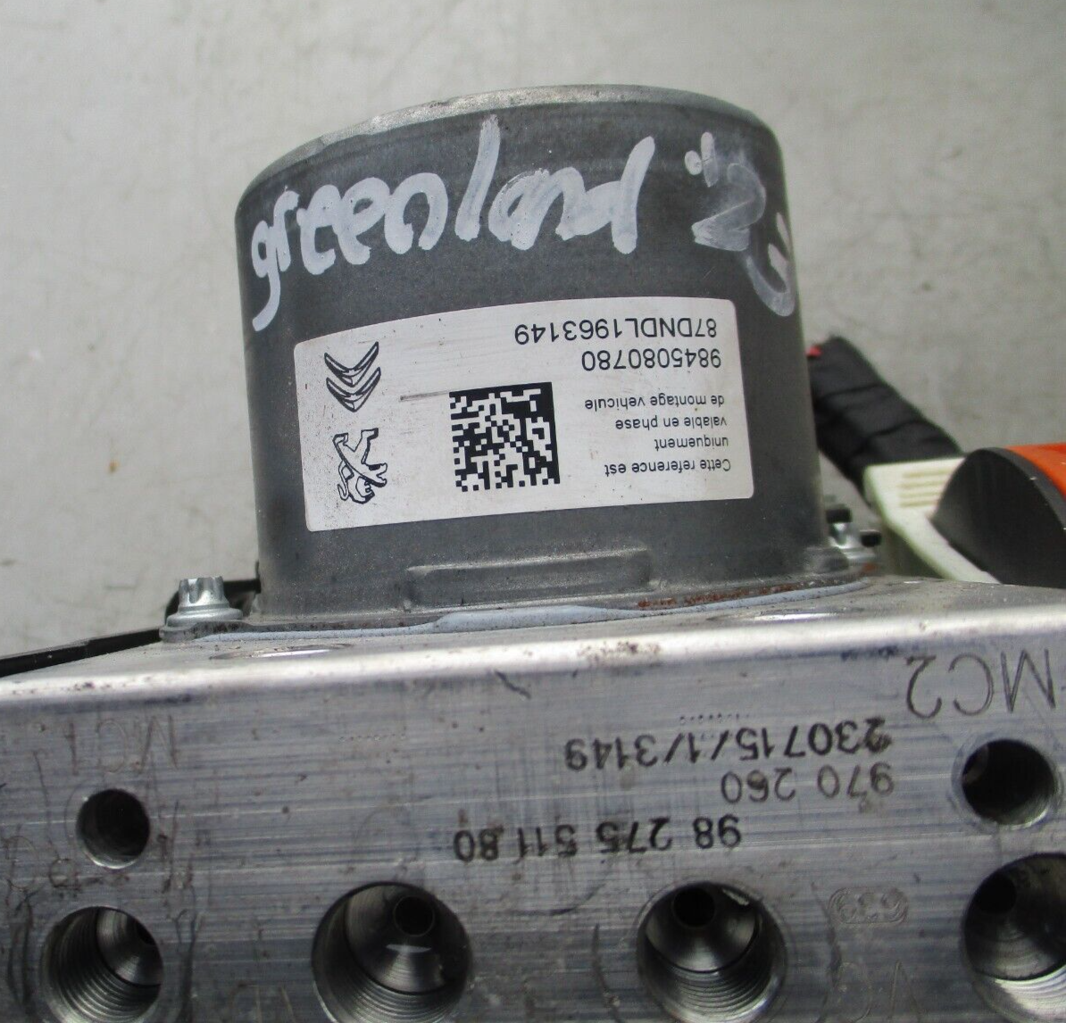2023 PEUGOET PARTNER ABS PUMP & MODULATOR 9845080780