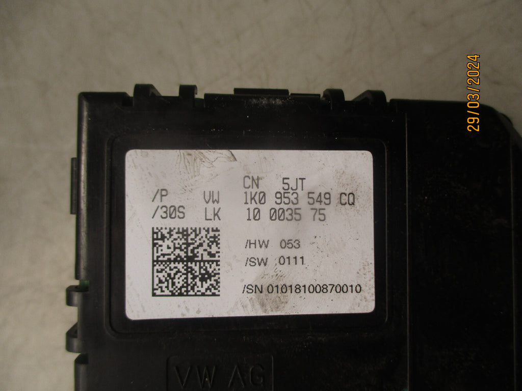 2010 SKODA OCTAVIA MK2 STEERING WHEEL CONTROL MODULE 1K0953549CQ