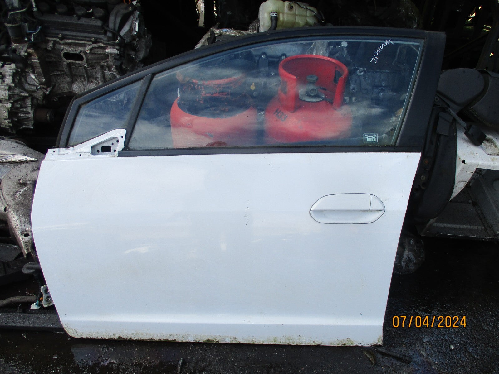 HONDA INSIGHT 2011 ZE2 NSF PASSENGER SIDE FRONT DOOR BARE WHITE