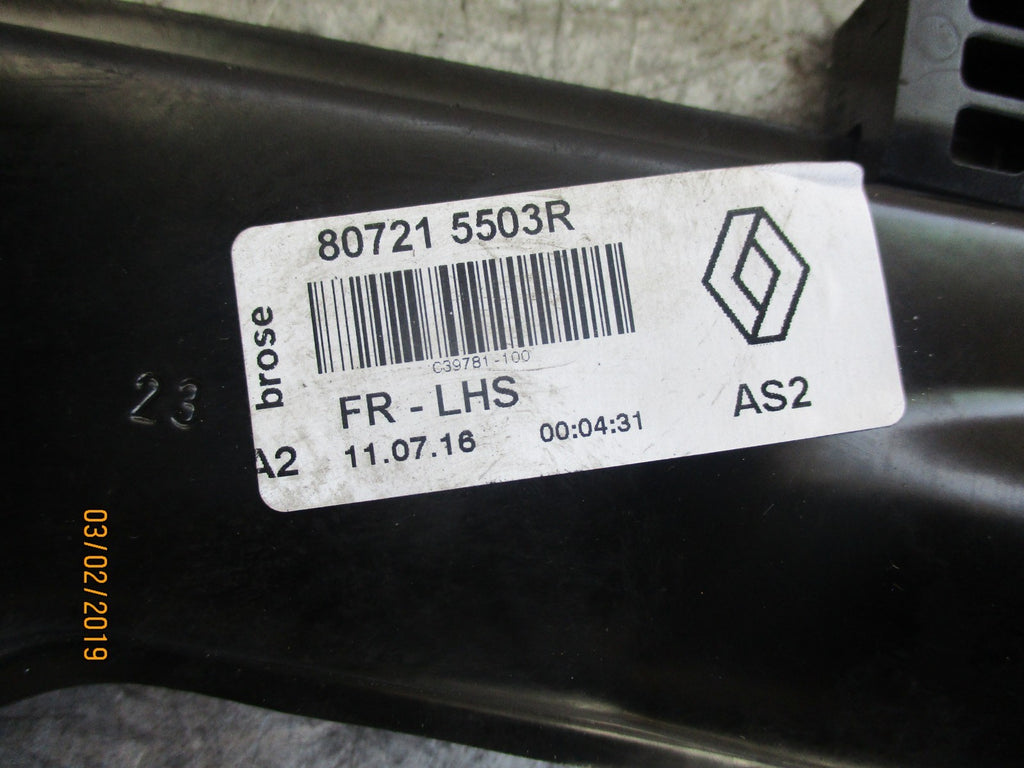 RENAULT KADJAR 2016 NSF PASSENGER SIDE FRONT REGULATOR 807215503R