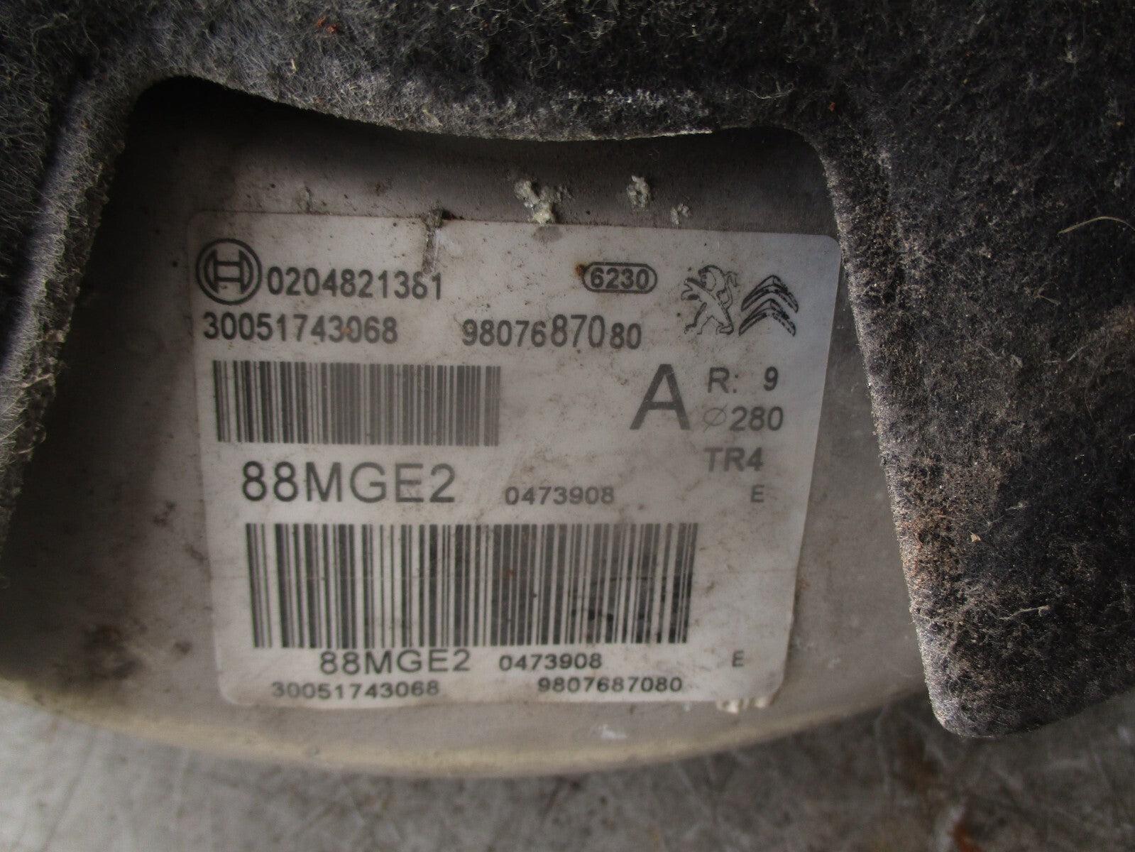 2018 VAUXHALL GRANDLAND X SE 1.2 PETROL BRAKE SERVO & MASTER CYLINDER 9807687080