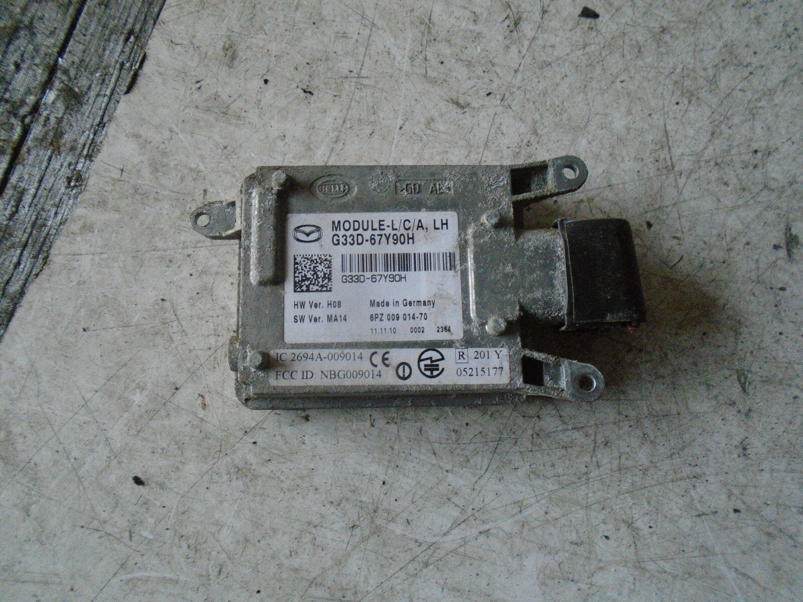 MAZDA 6 2011 MK2 NSR REAR PASSENGER SIDE BLIND SPOT CONTROL MODULE G33D67Y90
