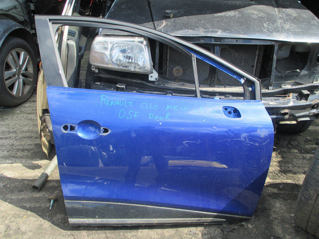 RENAULT CLIO MK4 2018 OSF DRIVER SIDE FRONT BARE DOOR BLUE TERQH