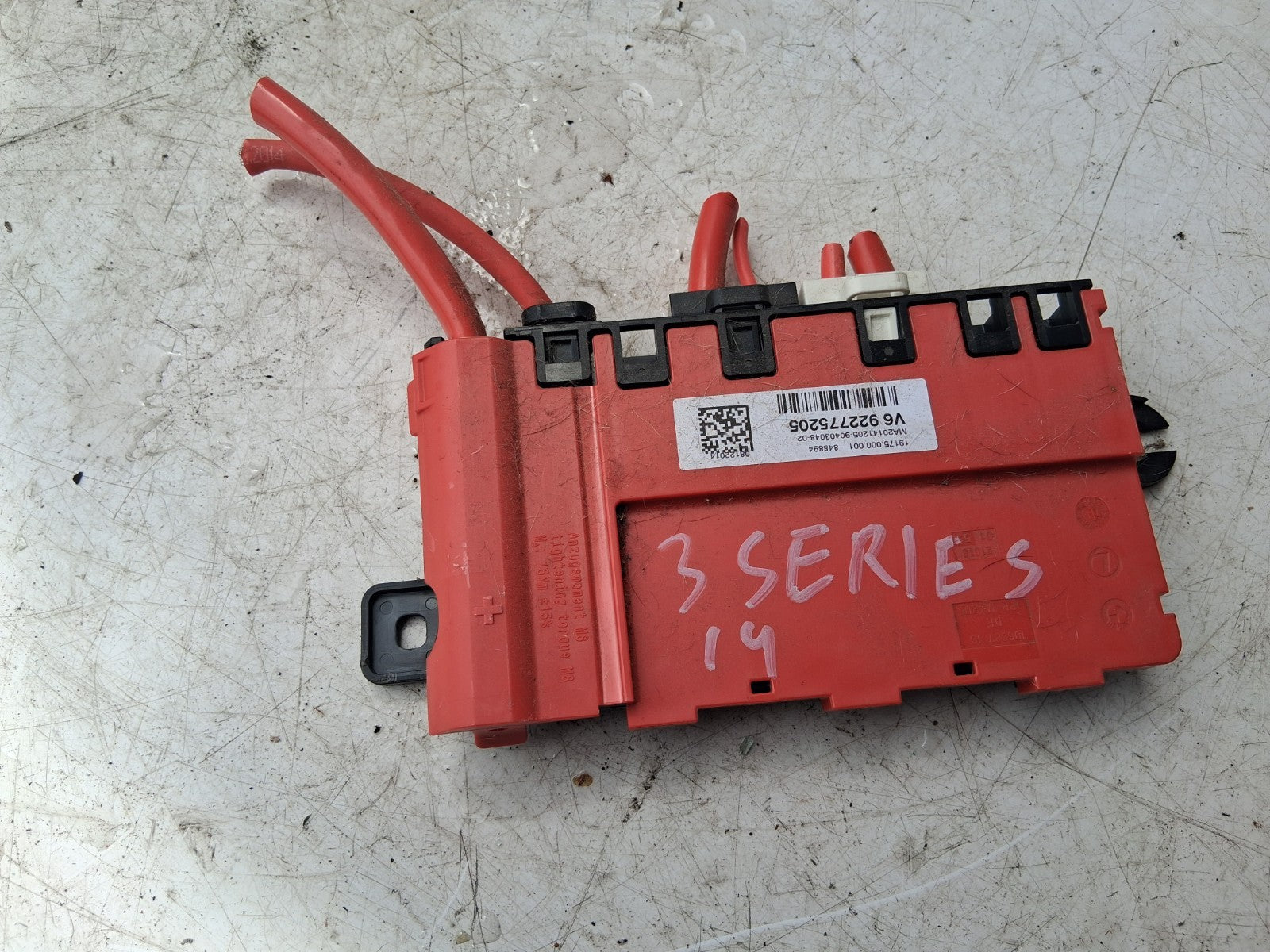 2014 BMW 3 SERIES F31 F30 POWER DISTRIBUTION FUSE BOX 9227752