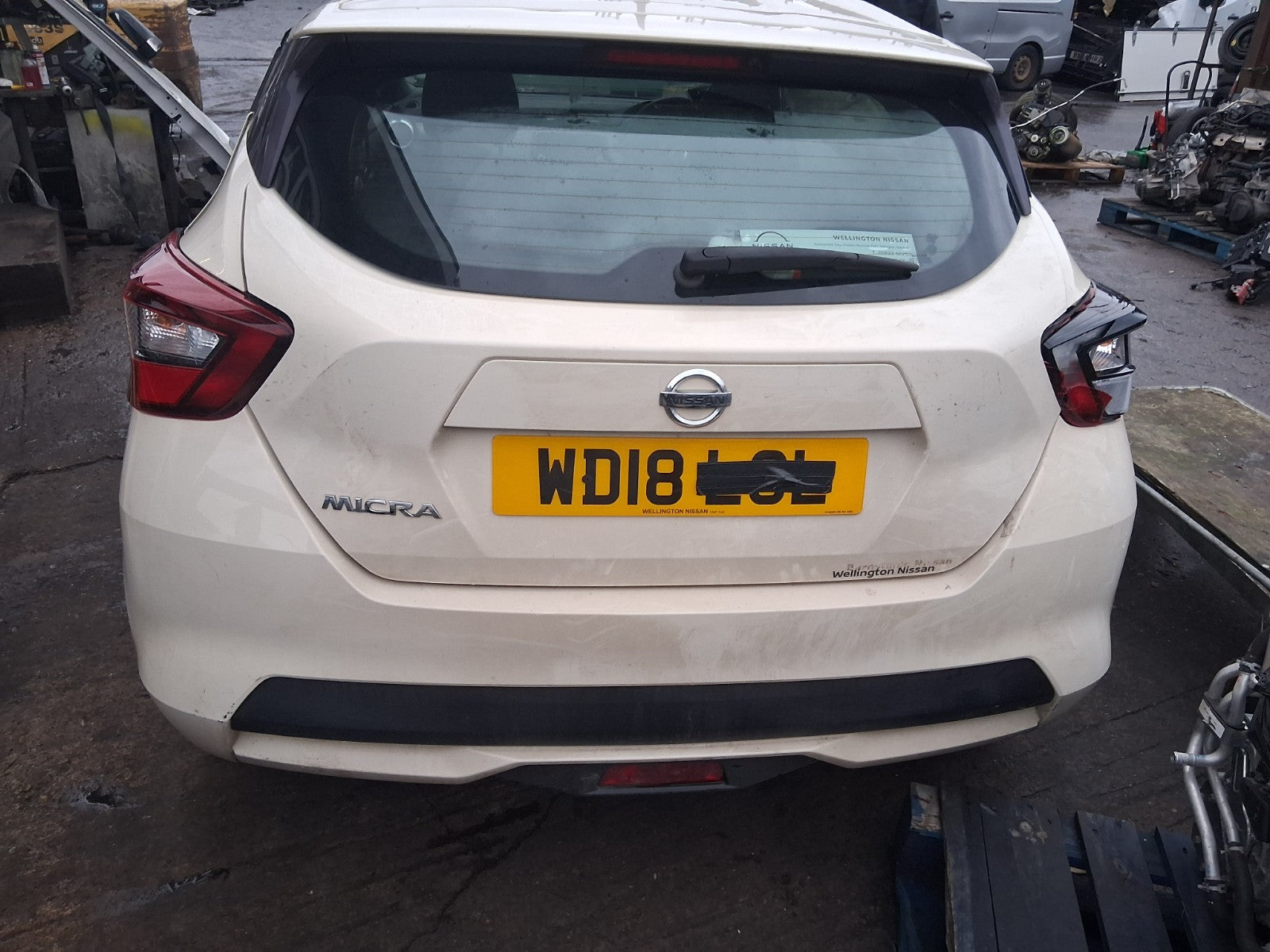 2018 NISSAN MICRA K14 COMPLETE REAR BARE TAILGATE BOOTLID IVORY D16