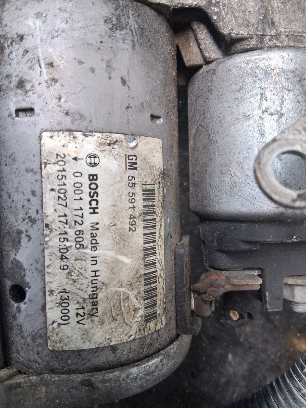 VAUXHALL CORSA E 2015 1.4 PETROL STARTER MOTOR 55591492