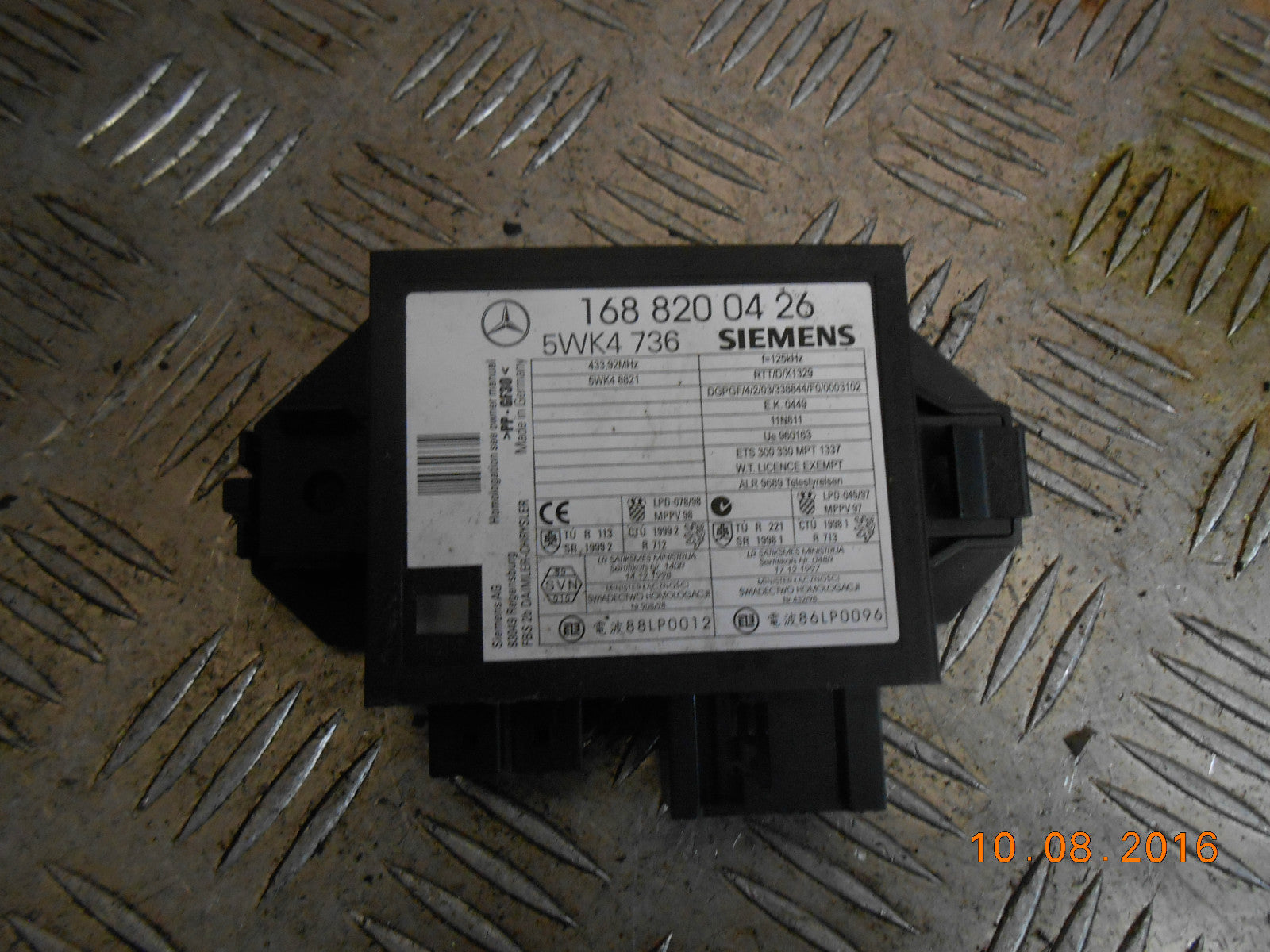 MERCEDES A CLASS W168 1999 IMMOBILIZER ECU MODULE 1688200426