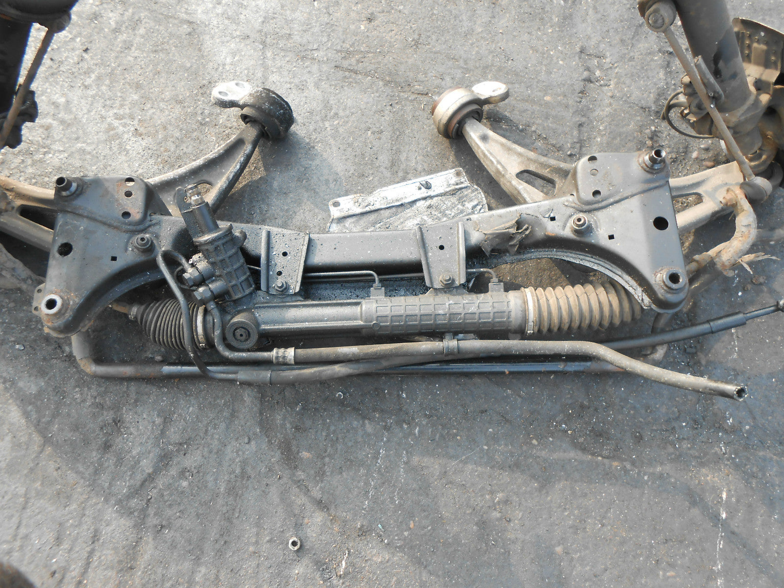 BMW 3 SERIES E46 2004 320d 2.0 TD FRONT CRADLE LEGS SHOCKS HUBS & STEERING RACK