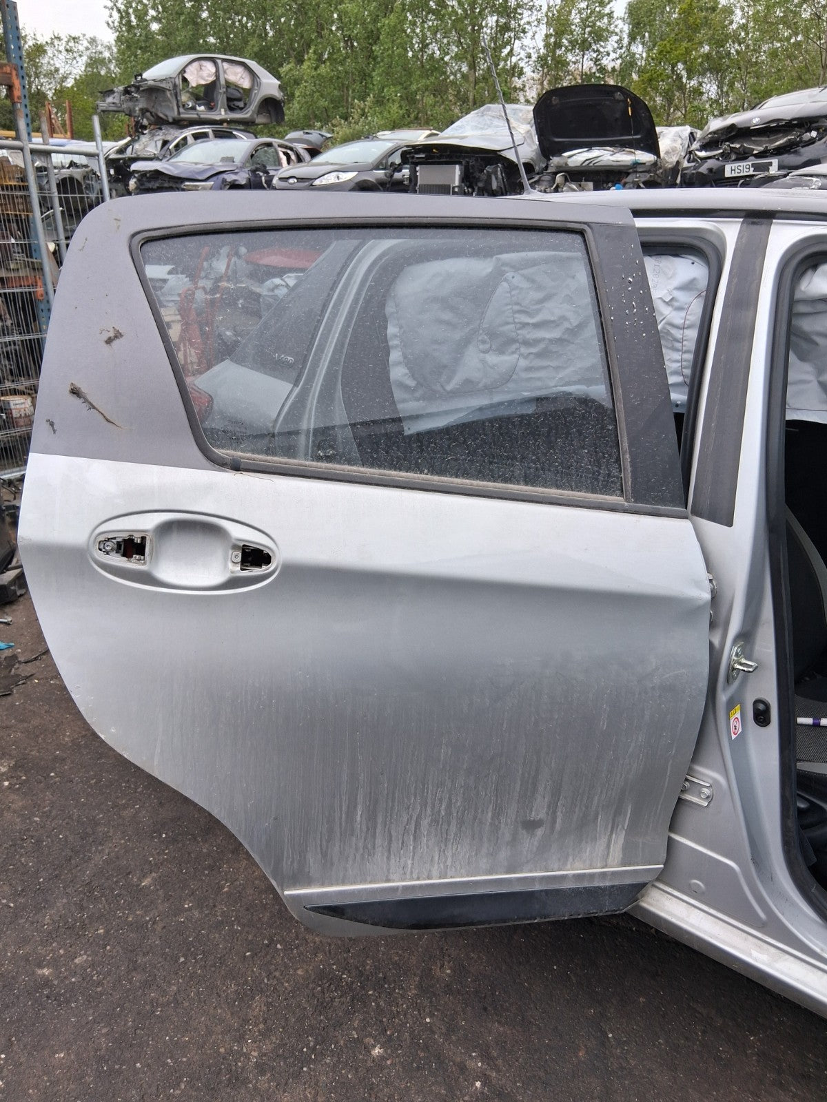 TOYOTA YARIS MK3 2019 OSR DRIVER SIDE REAR BARE DOOR SILVER 2SN