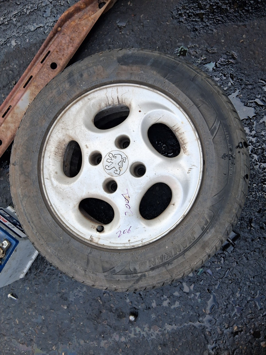 2001 PEUGEOT 206 14 INCH ALLOY WHEEL WITH TYRE 185/65R14