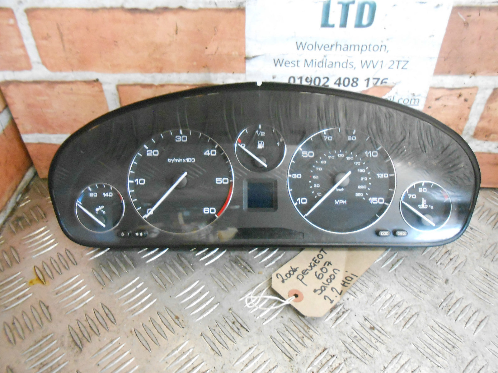 PEUGEOT 607 2004 2.2 HDI SEMI AUTOMATIC CLOCKS SPEEDO INSTRUMENT CLUSTER BLACK
