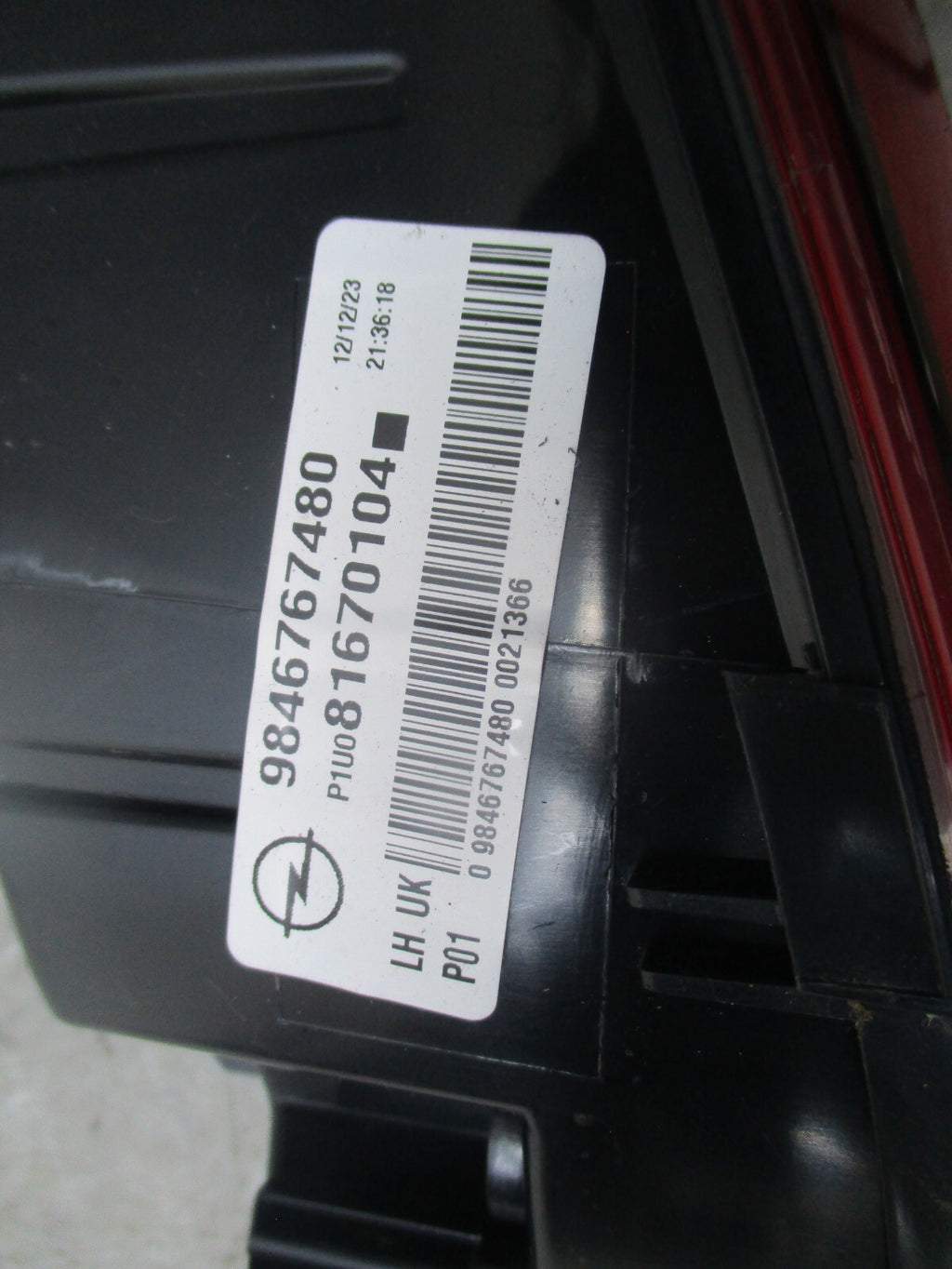 2023 VAUXHALL GRANDLAND NSR PASSENGER SIDE REAR RIGHT TAIL LIGHT 9846767480