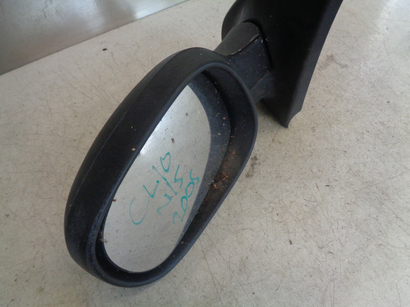 RENAULT CLIO MK2 2005 NS PASSENGER SIDE MANUAL WING MIRROR BLACK