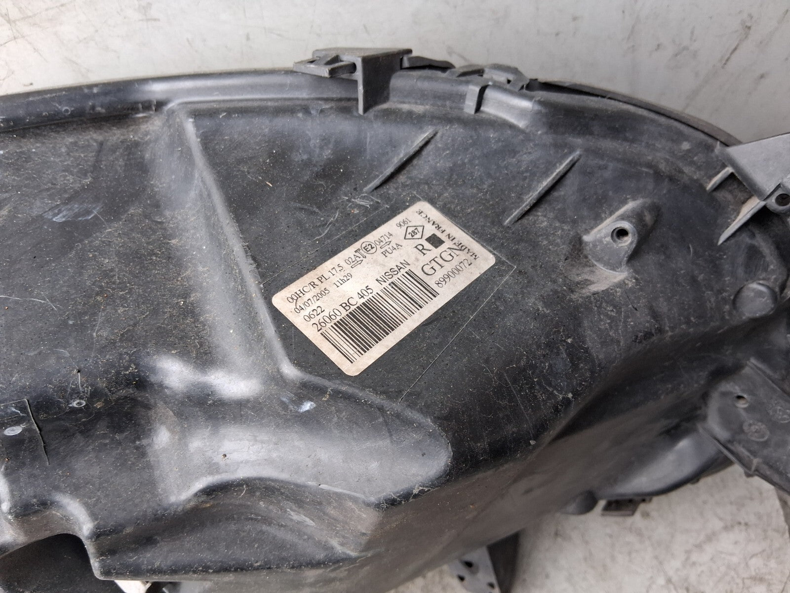 NISSAN MICRA 2006 K12 OSF DRIVER SIDE FRONT RIGHT HEADLIGHT 26060BC405