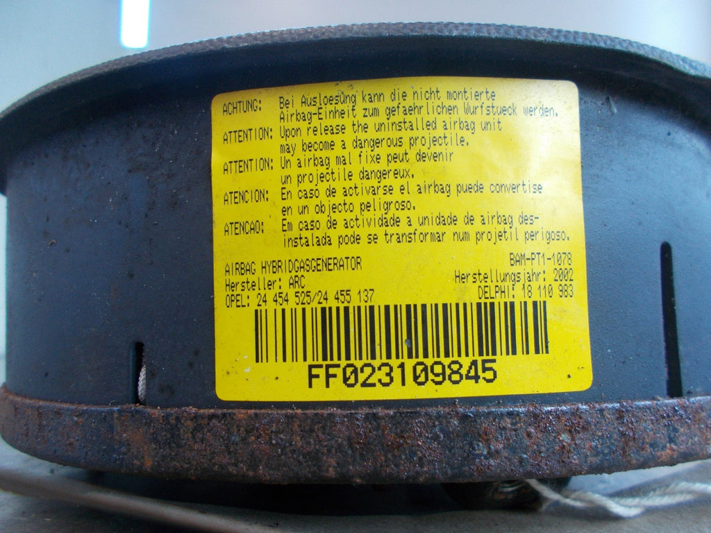 VAUXHALL CORSA C 2002 OS/ DRIVER SIDE AIRBAG 24454525