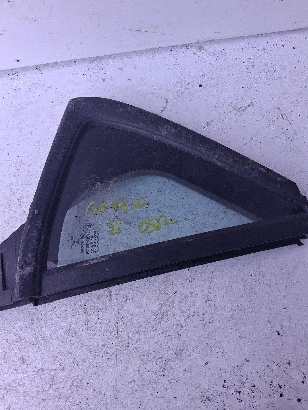 2021 VW CORSA F OSR DRIVER RIGHT OFF SIDE REAR QUATER WINDOW GLASS 43R00048