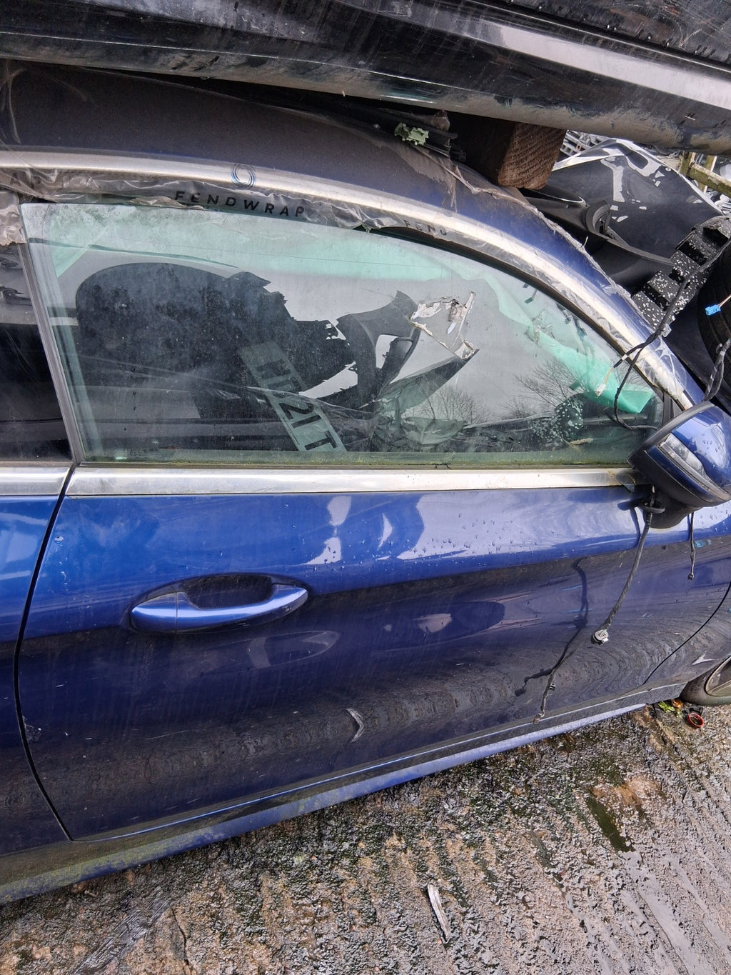 2021 MERCEDES C CLASS C205 COUPE OSF DRIVER SIDE FRONT RIGHT BARE DOOR BLUE 896