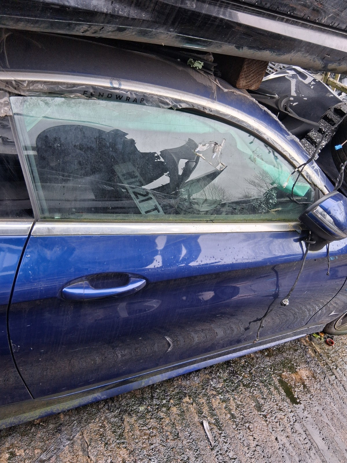 2021 MERCEDES C CLASS C205 COUPE OSF DRIVER SIDE FRONT RIGHT BARE DOOR BLUE 896