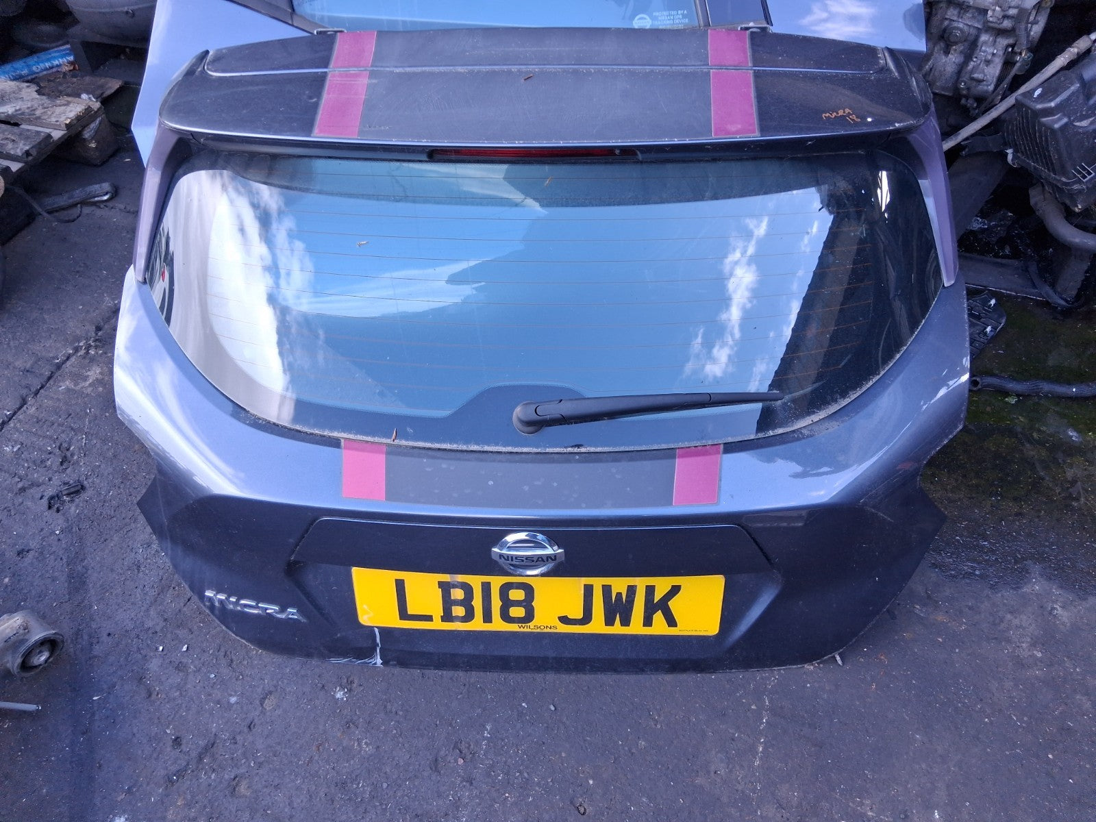 2018 NISSAN MICRA K14 COMPLETE REAR TAILGATE BOOTLID GREY TITANIUM KPN