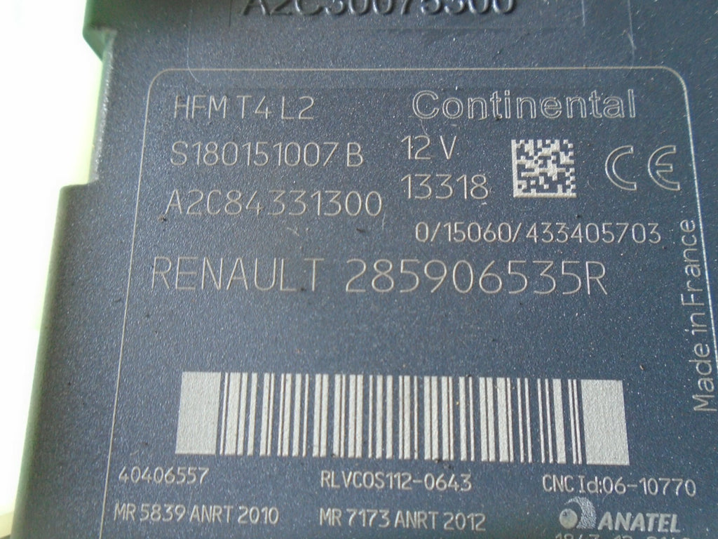 RENAULT CAPTUR 2018 MK1 IGNITION KEY READER A2C30075300