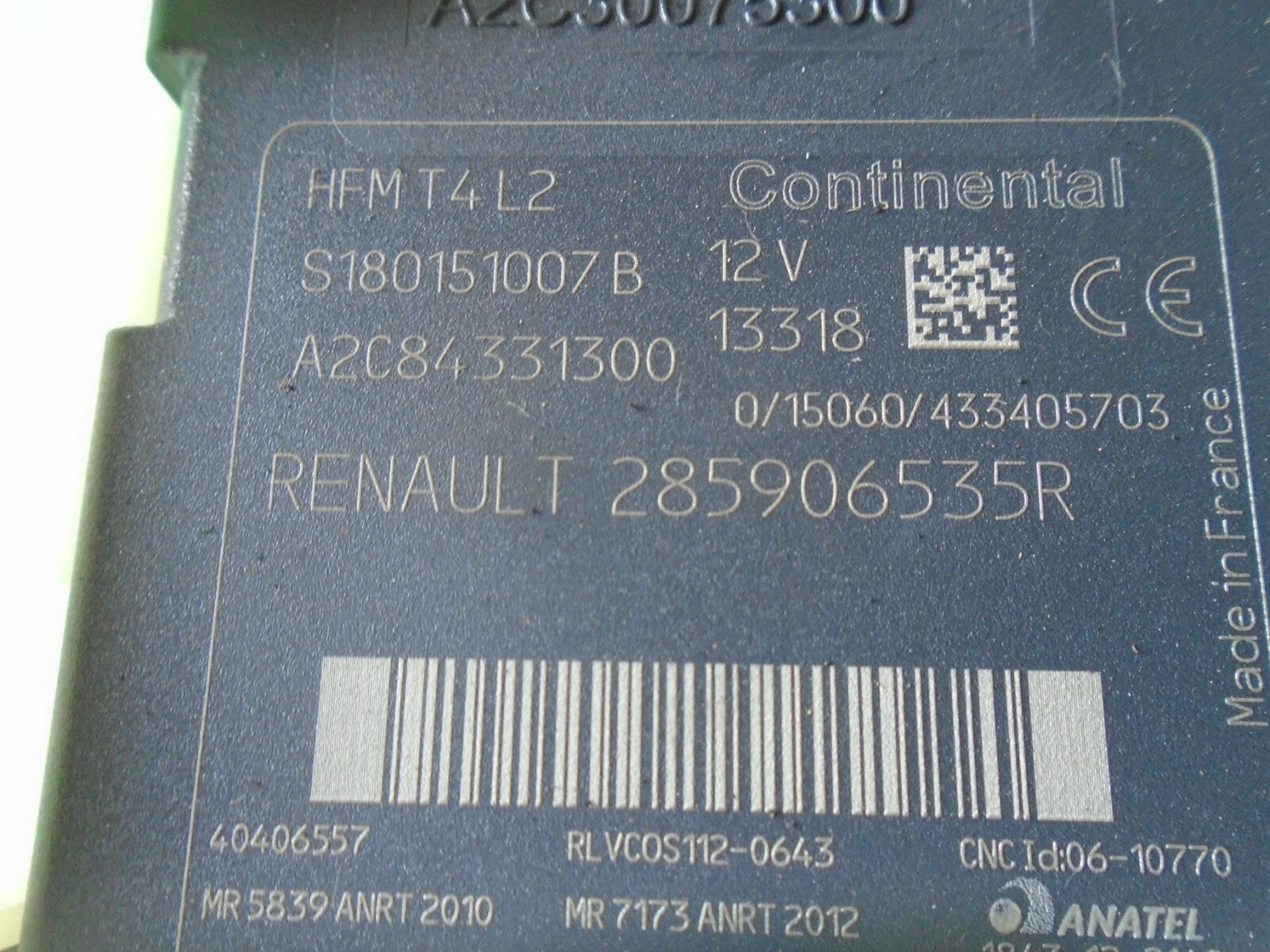RENAULT CAPTUR 2018 MK1 IGNITION KEY READER A2C30075300