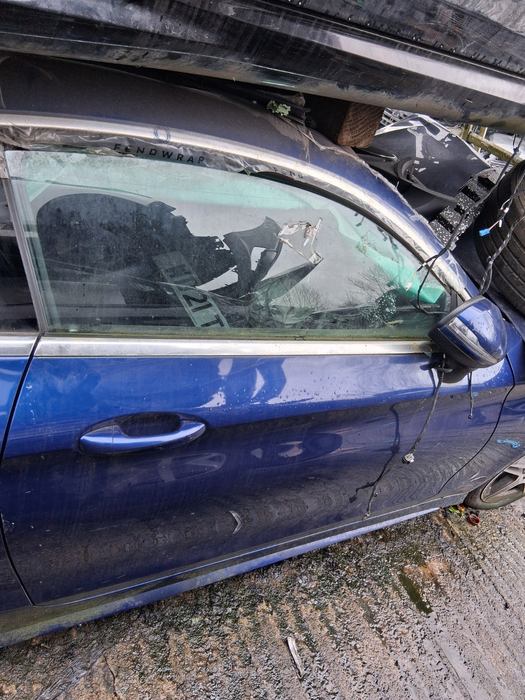 2021 MERCEDES C CLASS C205 COUPE OSF DRIVER SIDE FRONT RIGHT BARE DOOR BLUE 896