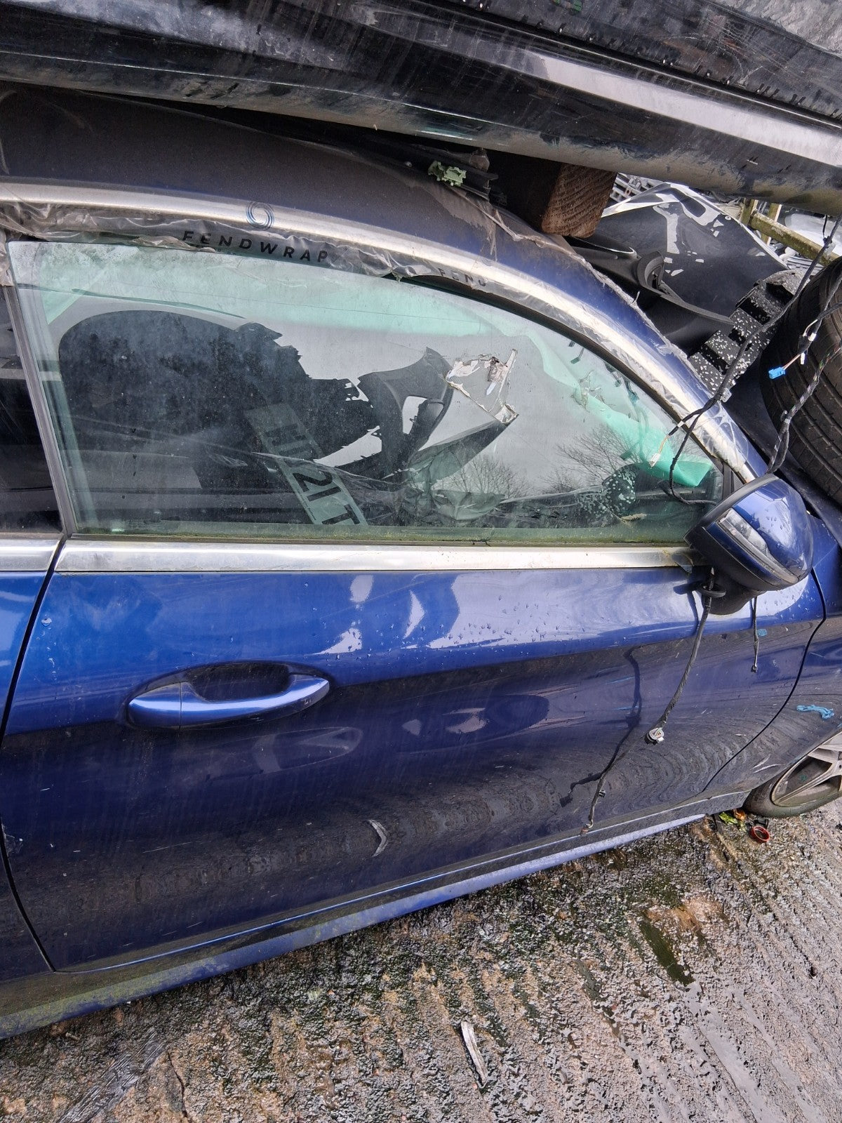 2021 MERCEDES C CLASS C205 COUPE OSF DRIVER SIDE FRONT RIGHT BARE DOOR BLUE 896