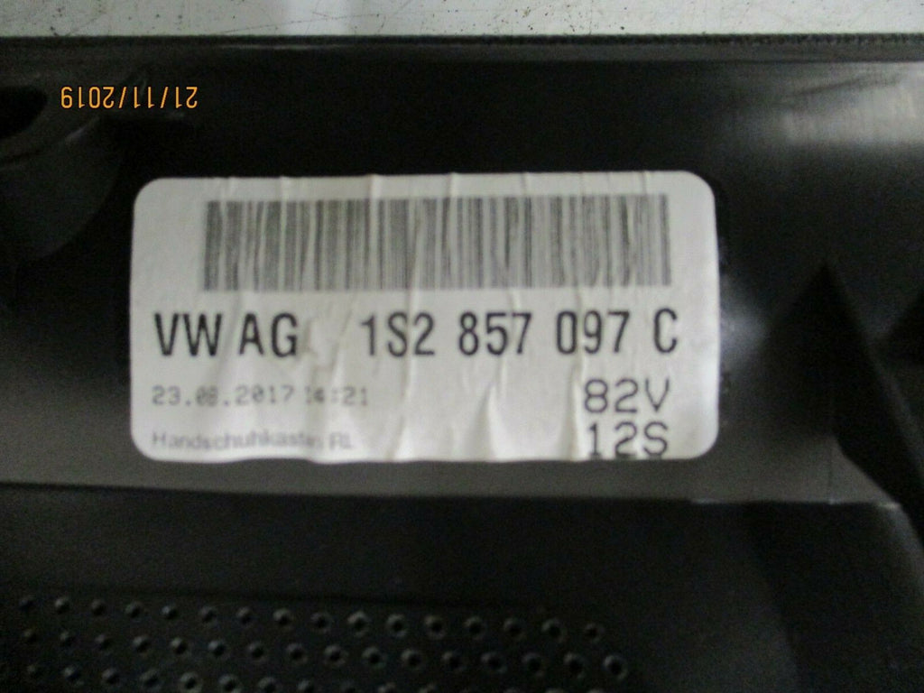 VW VOLKSWAGEN UP 2017 INTERIOR STORAGE GLOVEBOX LID COMPARTMENT 1S2857097C