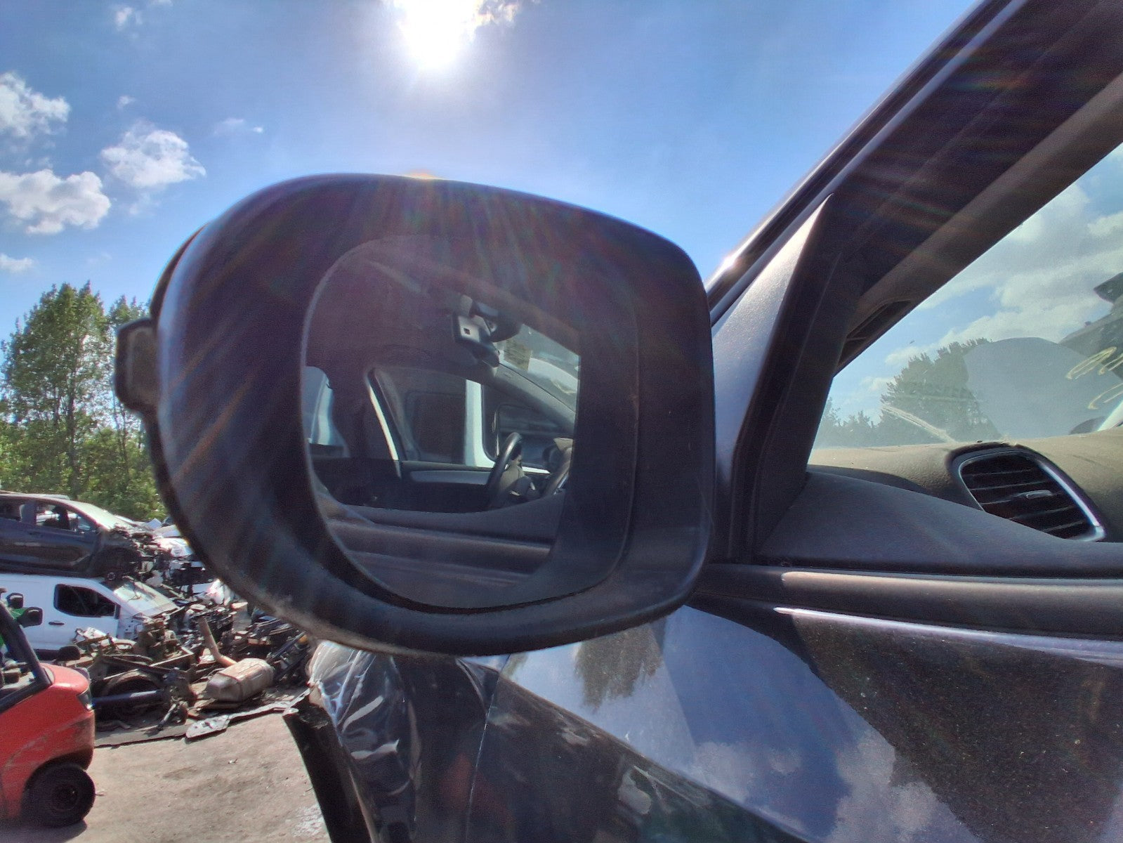2012 VW VOLKSWAGEN GOLF MK6 NSF PASSENGER SIDE POWER FOLD WING MIRROR BLACK LC9X