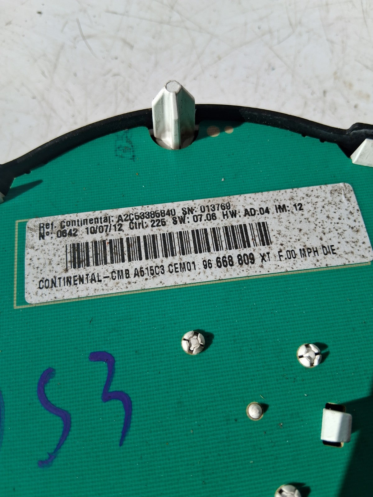 2012 CITROEN DS3 SPEEDOMETRE / INSTRUMENT CLUSTER A2C53393142