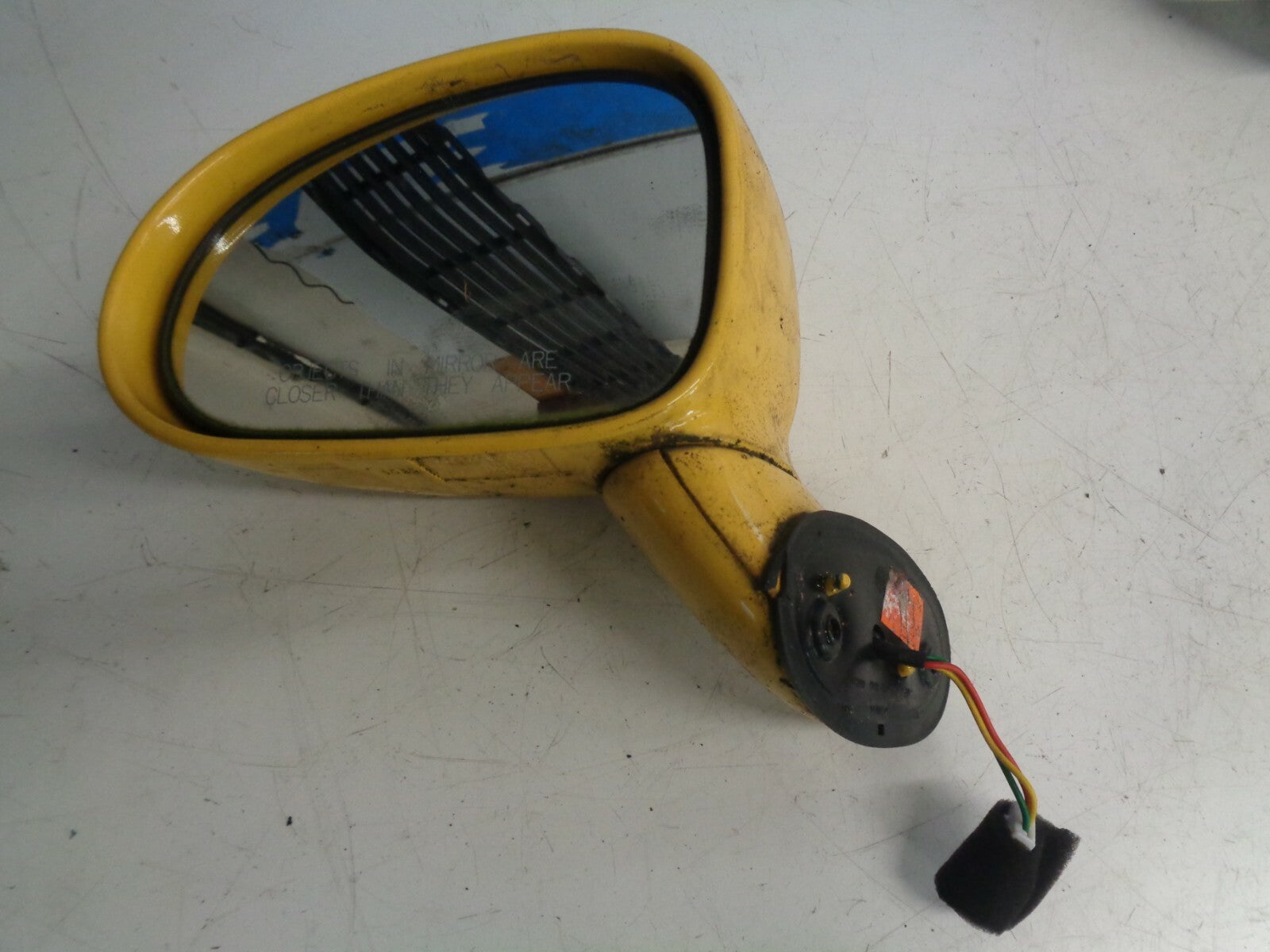 CHEVROLET MATIZ 2009 NSF PASSENGER SIDE FRONT DOOR WING MIRROR YELLOW