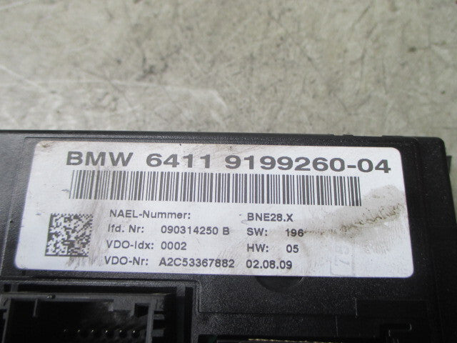 2010 BMW 1 SERIES E82 HEATER CONTROL UNIT 6411919926004