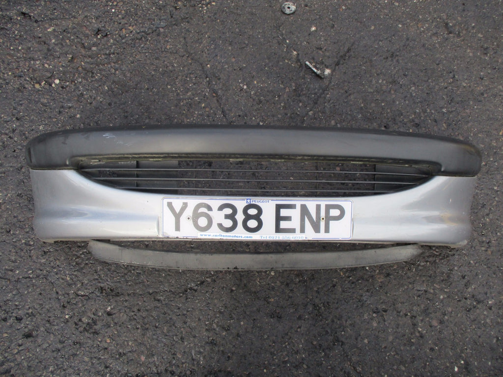 PEUGEOT 206 2002 COMPLETE FRONT PLASTIC BUMPER SILVER