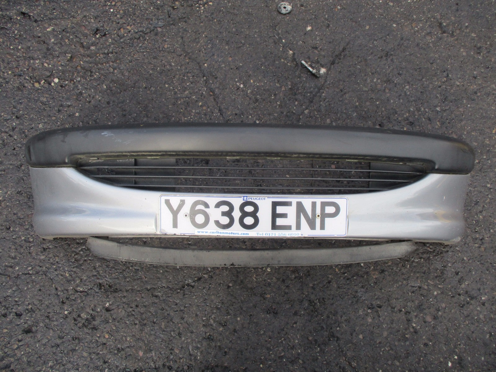 PEUGEOT 206 2002 COMPLETE FRONT PLASTIC BUMPER SILVER