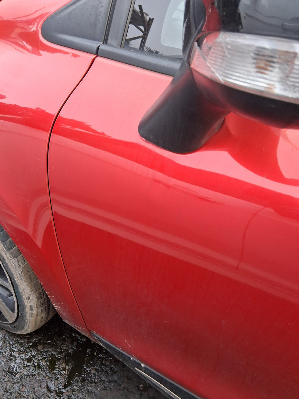2013 RENAULT CLIO X98 MK4 NSF PASSENGER SIDE FRONT LEFT BARE DOOR RED