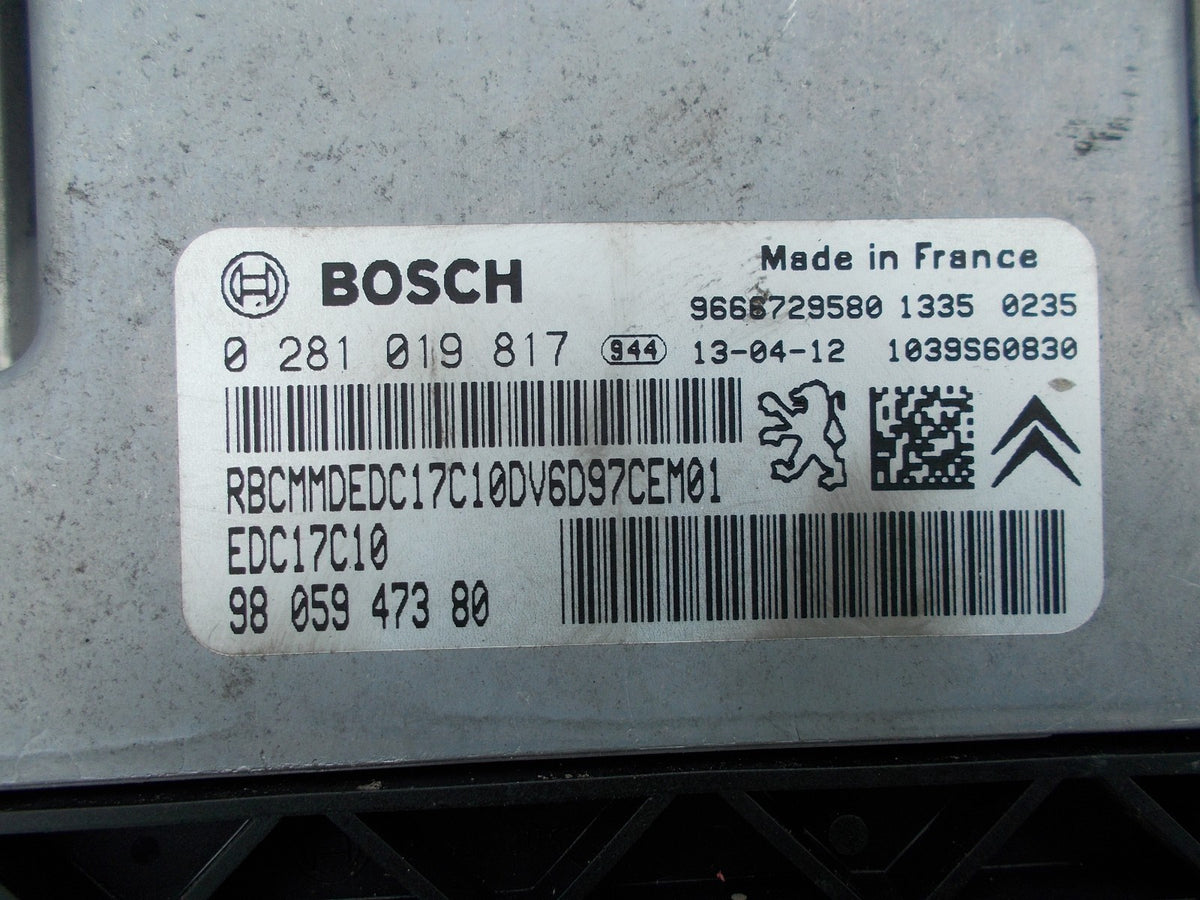 2013 PEUGEOT PARTNER MK2 1.6 HDI DIESEL ENGINE ECU 9666729580