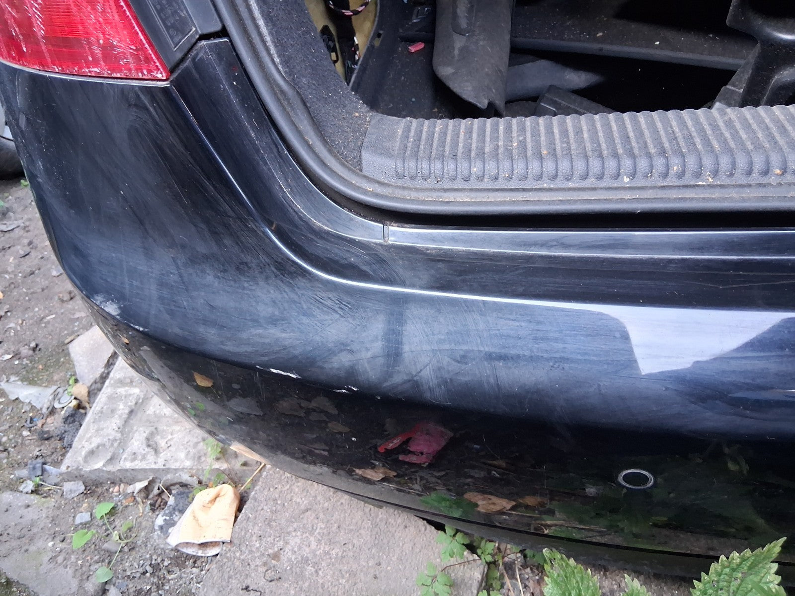 2015 AUDI A5 MK1 HATCHBACK 5 DOOR REAR BUMPER COMPLETE WITH PDC SENSORS BLACK
