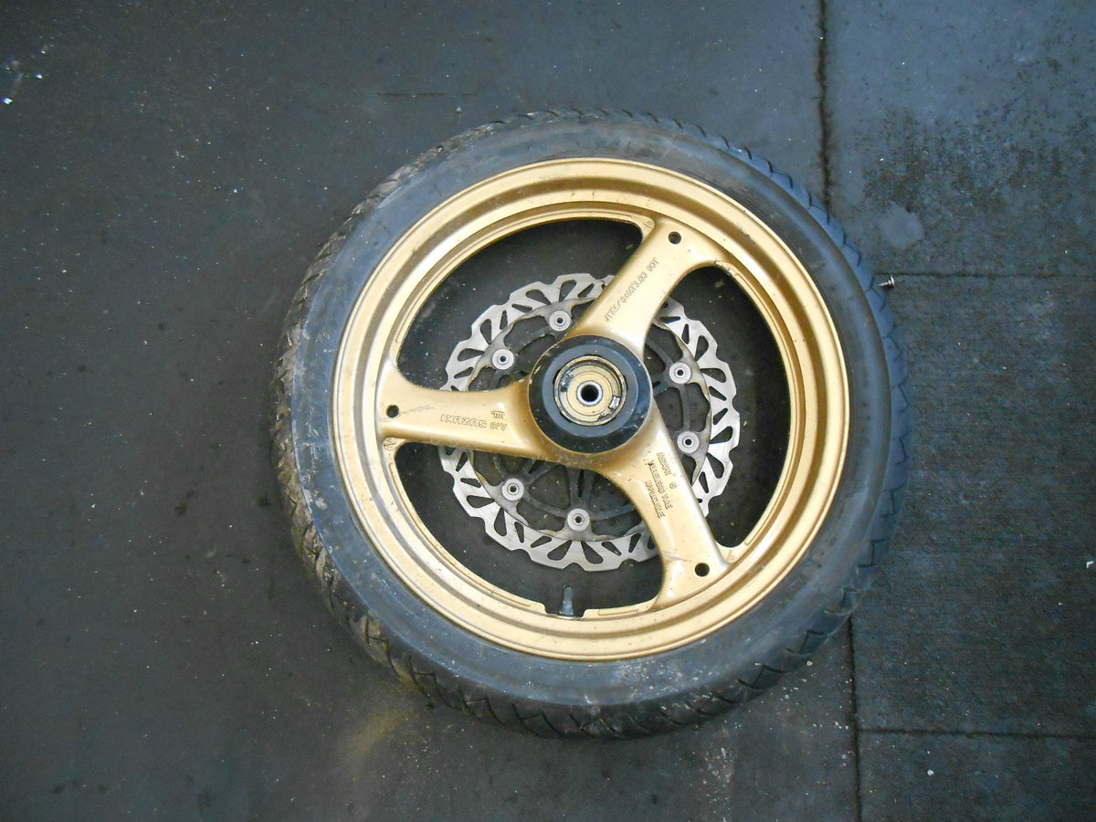 SUZUKI GS500F 2006 GS 500 F TEAM HERON 3 SPOKE MAG FRONT WHEEL & TYRES 110/80-17