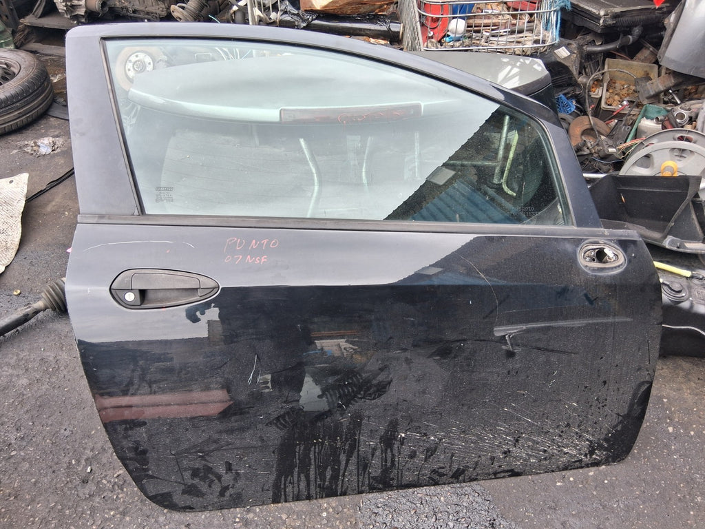 2007 FIAT PUNTO MK3 3 DOOR OSF DRIVER SIDE FRONT COMPLETE DOOR BLACK