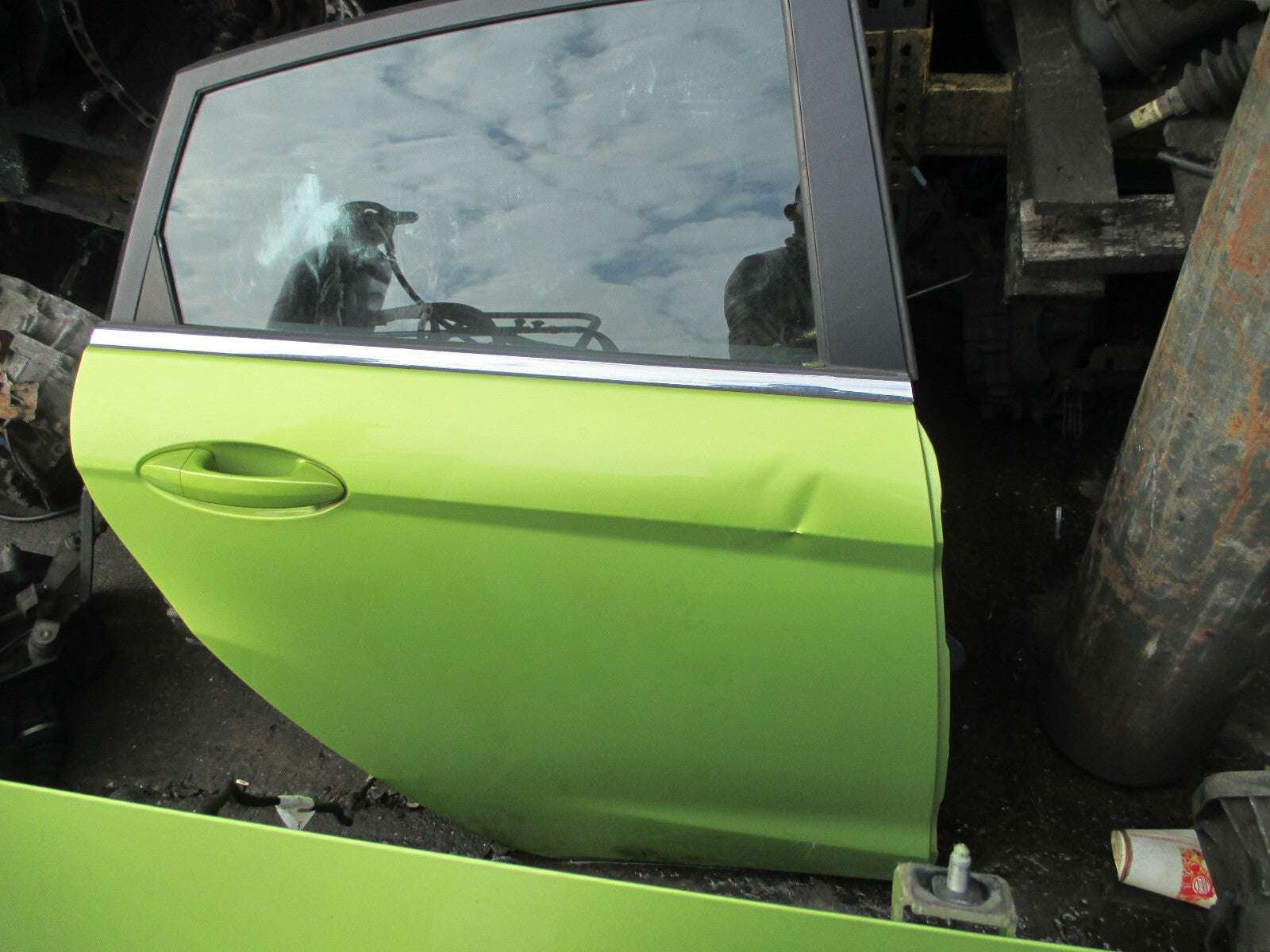 FORD FIESTA 2009 PREFACELIFT MK7 OSR DRIVER SIDE REAR DR COMPLETE SQUEEZE GREEN