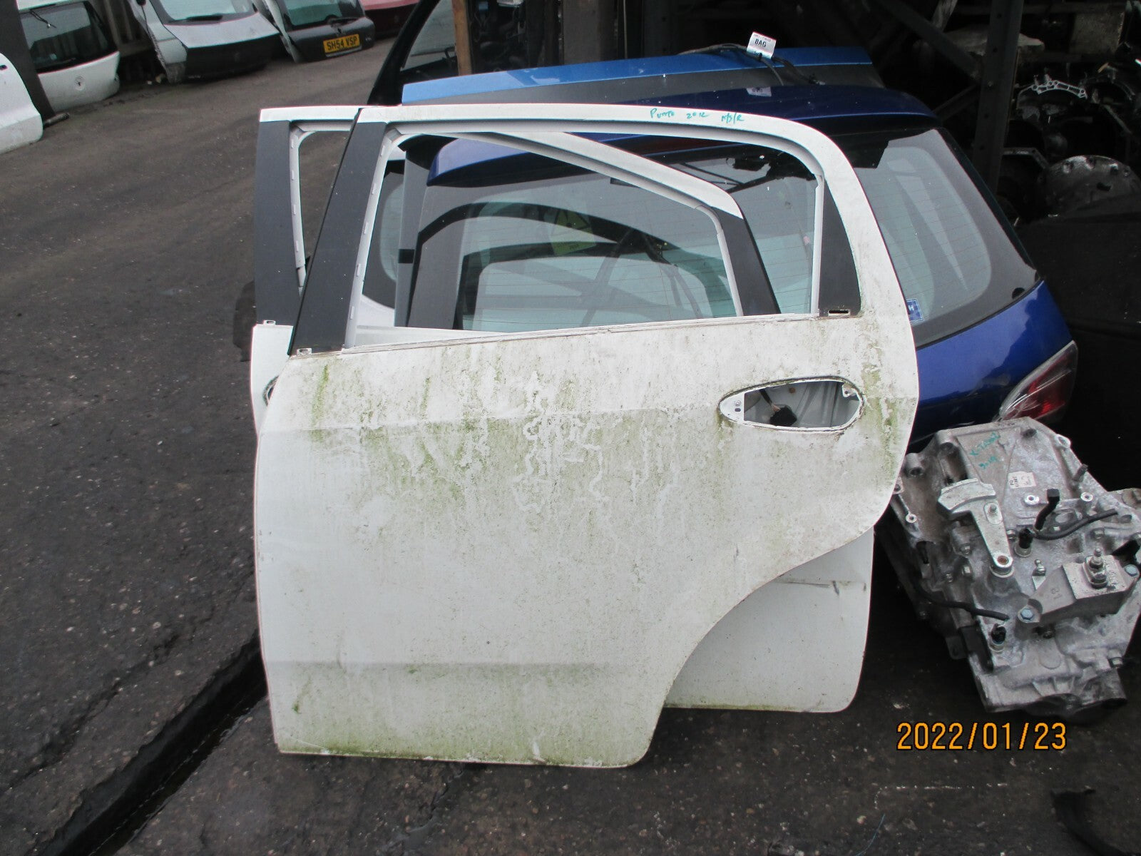 FIAT PUNTO 2012 MK3 NSR PASSENGER SIDE REAR BARE DOOR SHELL WHITE