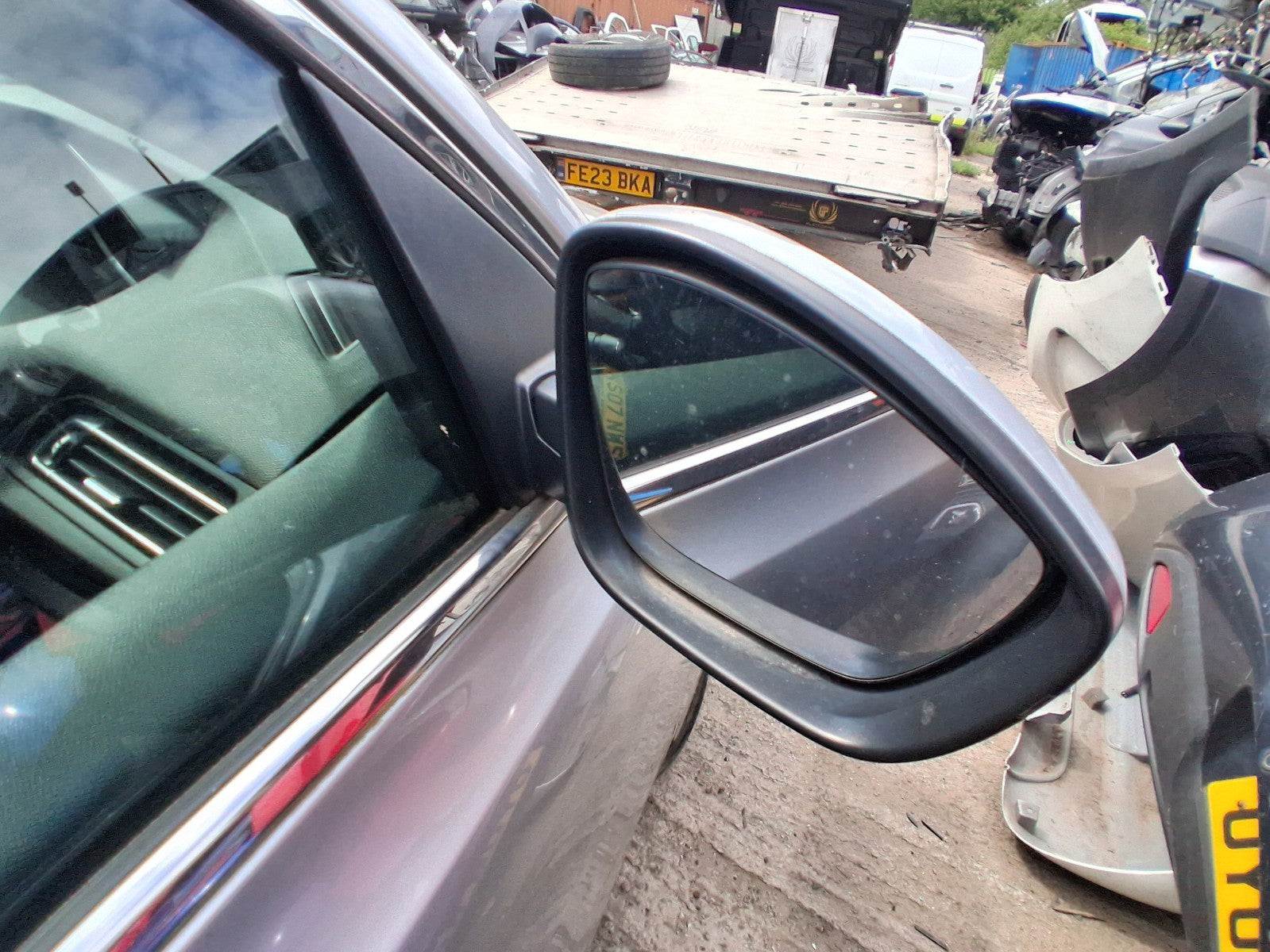 2014 PEUGEOT 308 MK2 OSF DRIVER SIDE FRONT MANUALFOLD WING MIRROR SILVER EZR