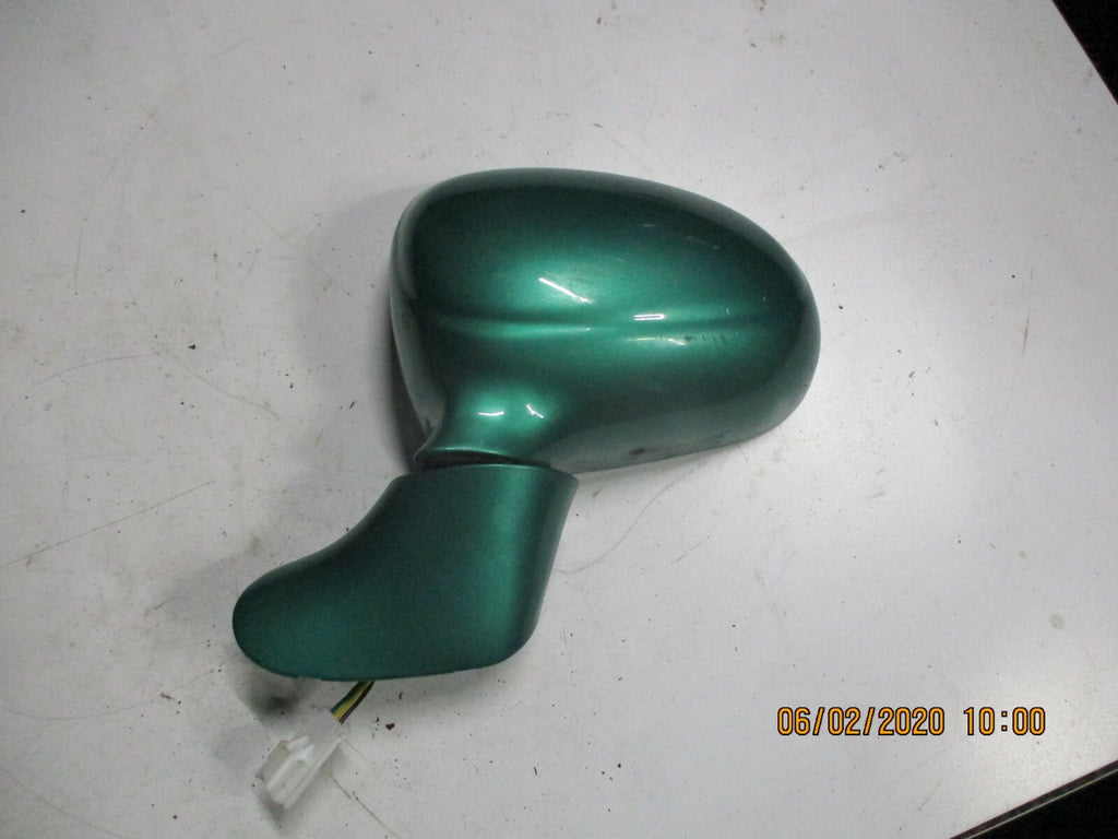 DAEWOO MATIZ 2004 NS PASSENGER SIDE MANUAL DOOR WING MIRROR IN GREEN
