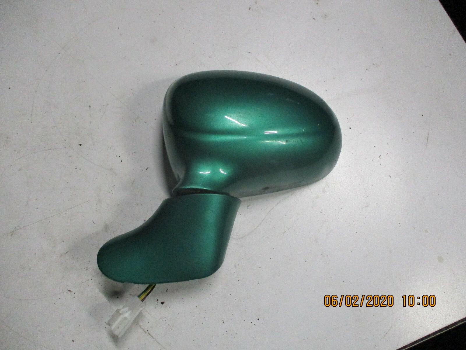 DAEWOO MATIZ 2004 NS PASSENGER SIDE MANUAL DOOR WING MIRROR IN GREEN