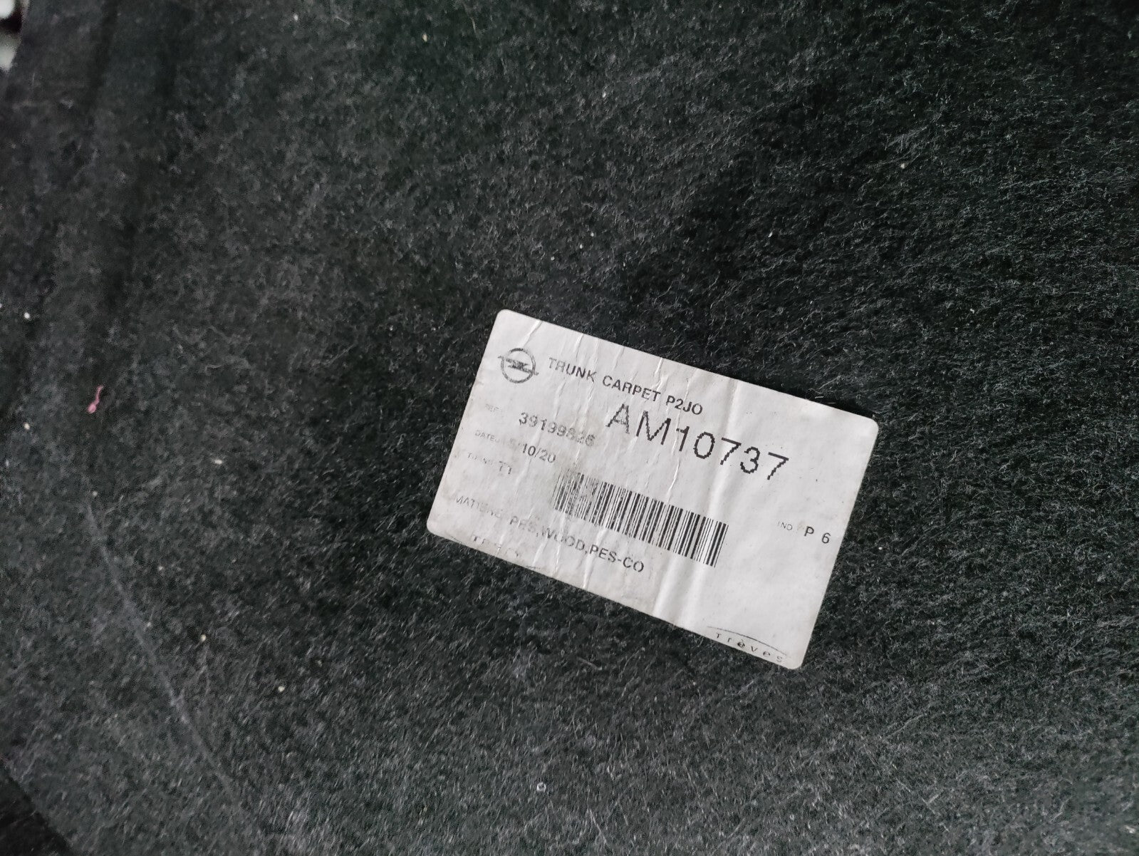 VAUXHALL CORSA F 2020 LOWER BOOT FLOOR MAT LINER 39199826