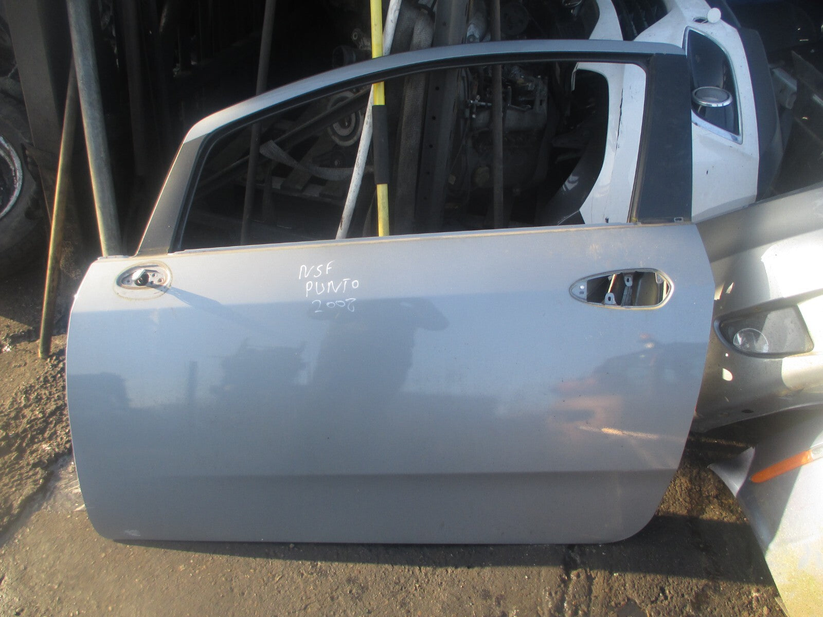 FIAT GRANDE PUNTO MK3 2008 3 DR PASSENGER SIDE BARE DOOR CHEMICAL GREY METALLIC