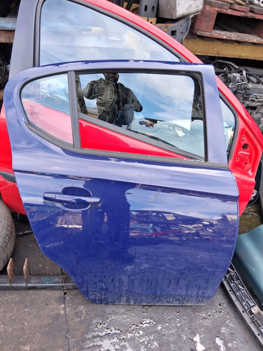 2016 VAUXHALL CORSA E OSR DRIVER SIDE REAR RIGHT DOOR BLUE