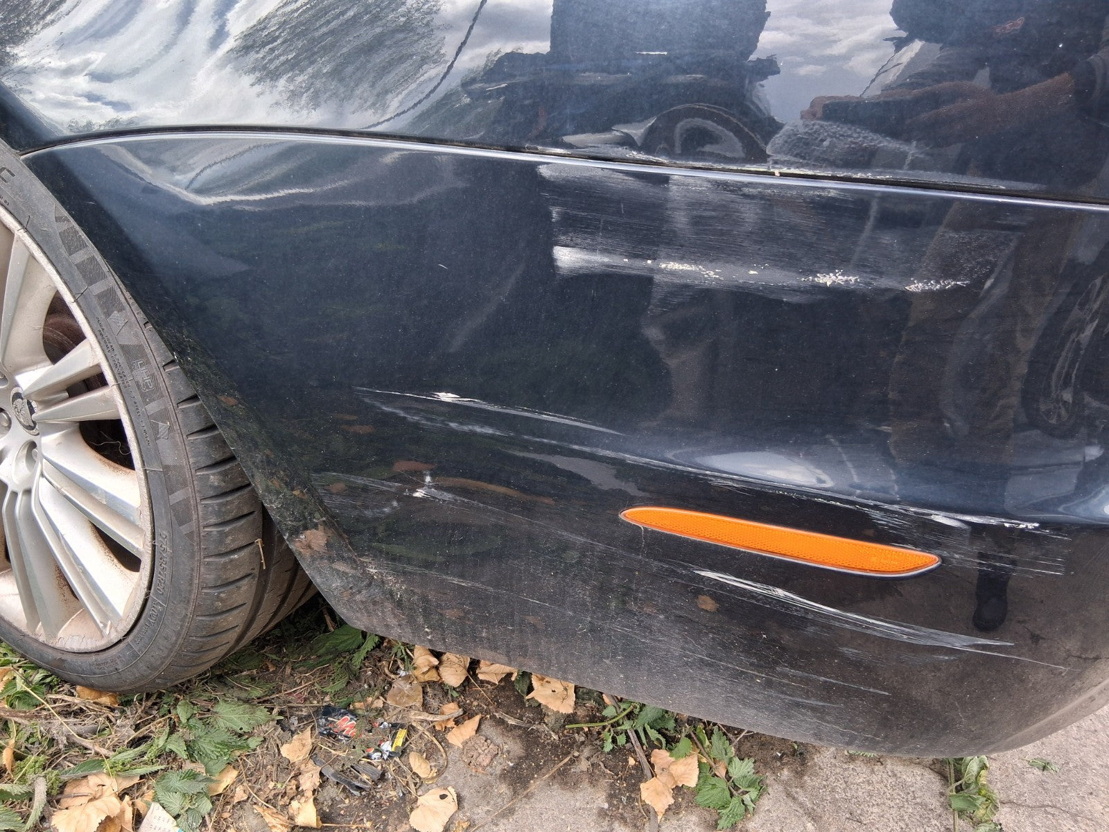 2012 JAGUAR XJ X351 COMPLETE REAR BUMPER WITH SENSORS MIDNIGHT BLACK MET PEF
