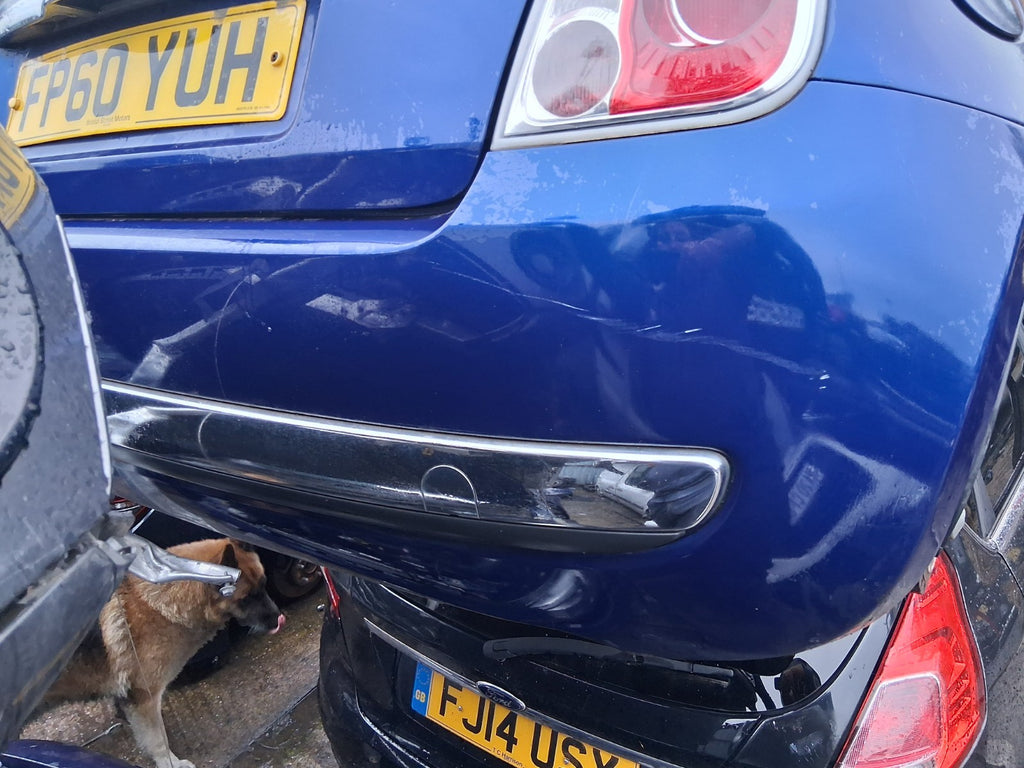 2010 FIAT 500 LOUNGE MK1 COMPLETE REAR BUMPER BLUE