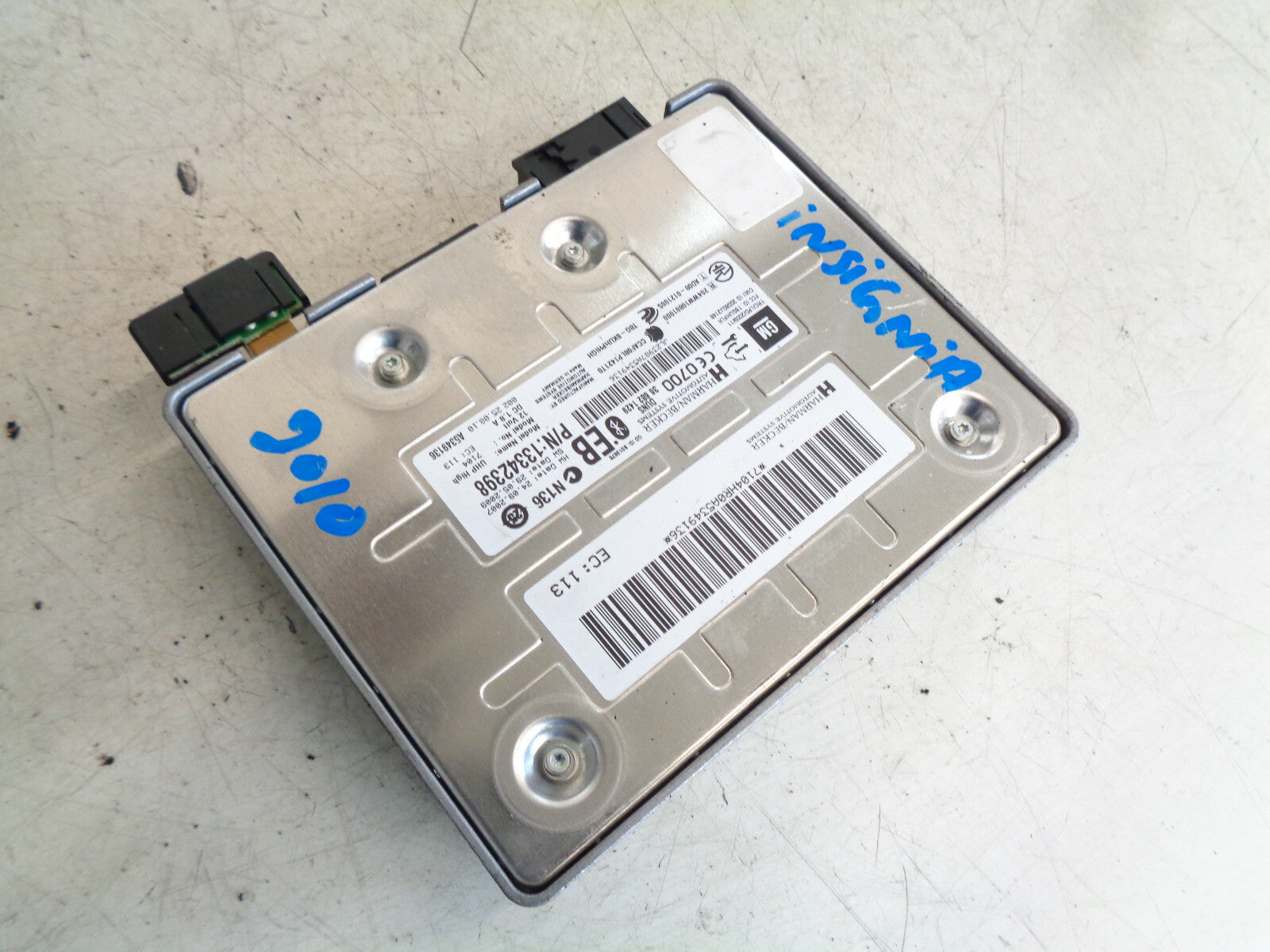 VAUXHALL INSIGNIA A MK1 2010 BLUETOOTH HANDFREE CONTROL MODULE 13342398
